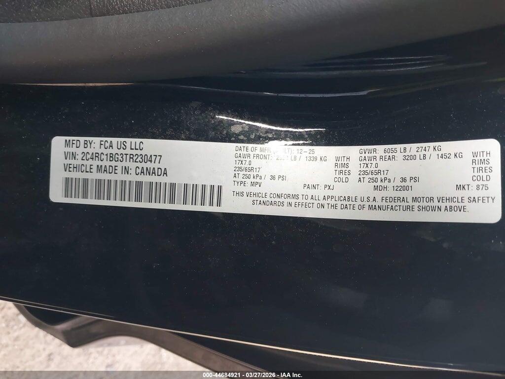 2C4RC1BG3TR230477 2026 CHRYSLER PACIFICA photo no. 9