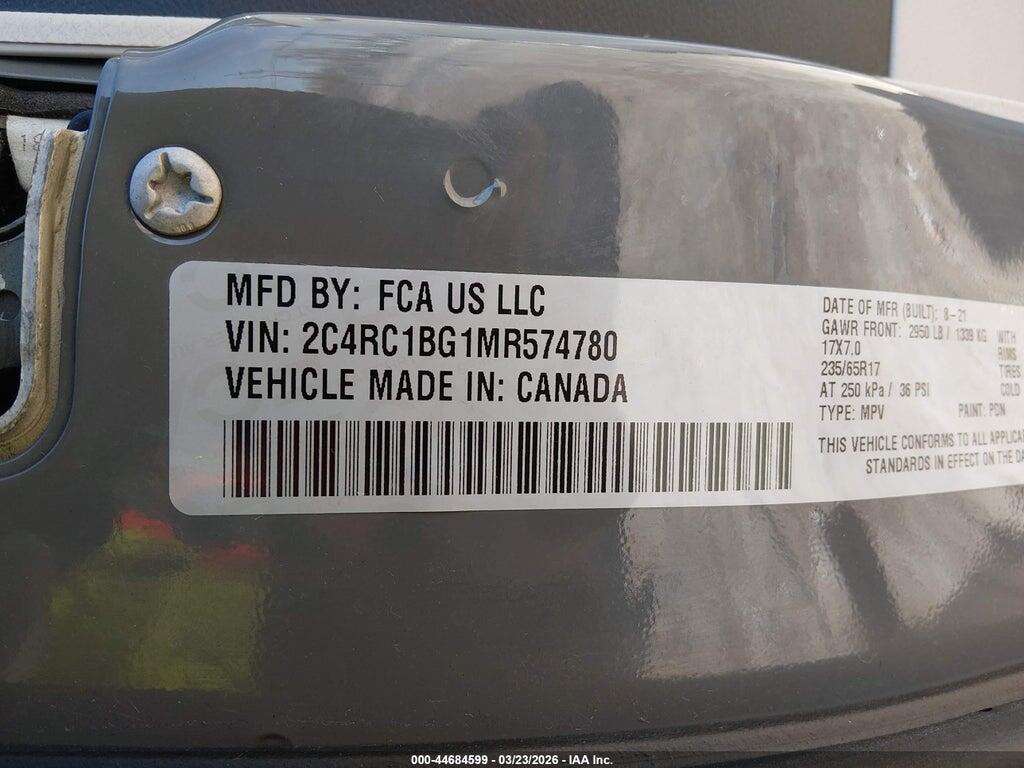 2C4RC1BG1MR574780 2021 CHRYSLER PACIFICA photo no. 9
