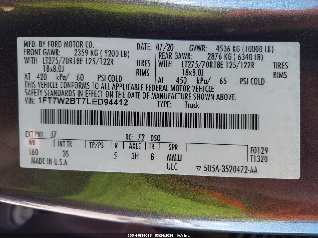 1FT7W2BT7LED94412 2020 FORD F-250 photo no. 9
