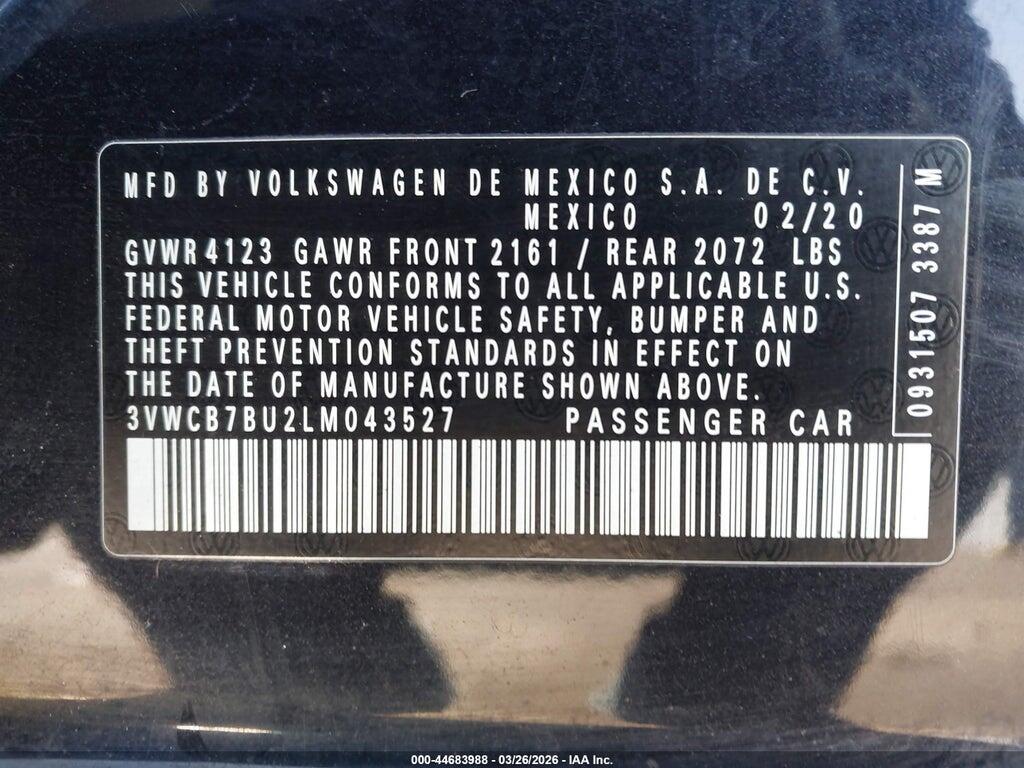 3VWCB7BU2LM043527 2020 VOLKSWAGEN JETTA photo no. 9