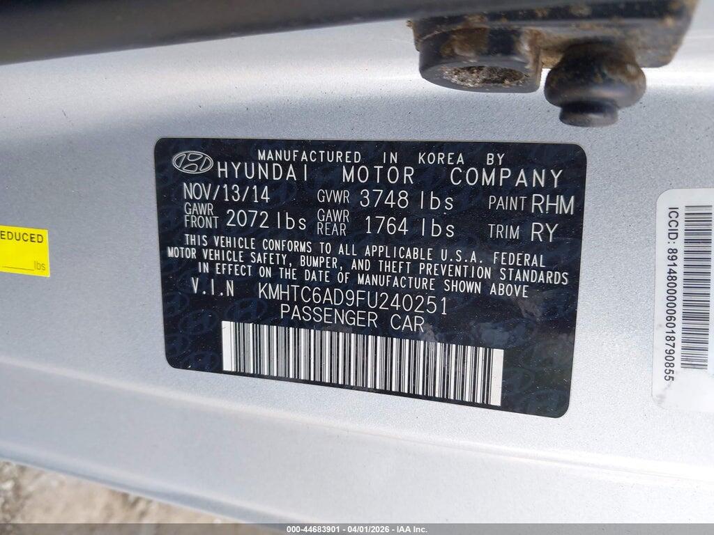 KMHTC6AD9FU240251 2015 HYUNDAI VELOSTER photo no. 9
