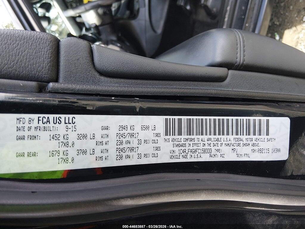 1C4RJFAG0FC158333 2015 JEEP GRAND CHEROKEE photo no. 9
