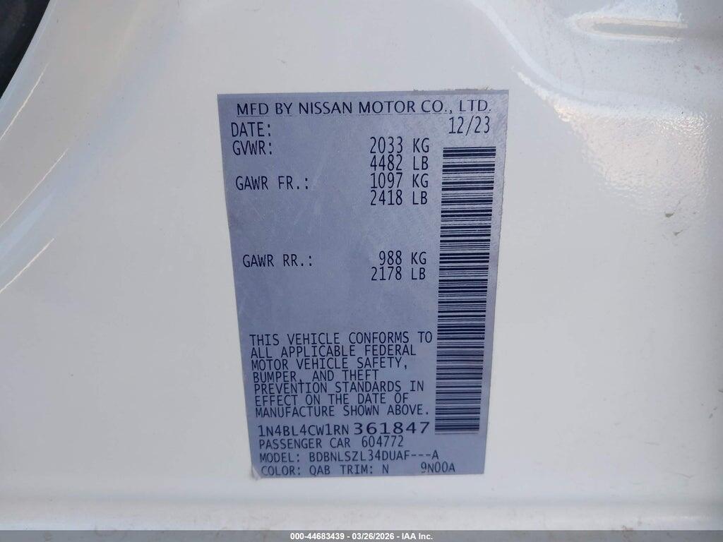 1N4BL4CW1RN361847 2024 NISSAN ALTIMA photo no. 9