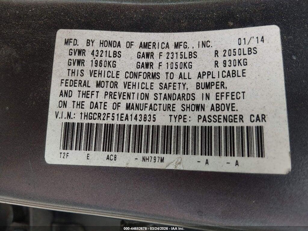 1HGCR2F51EA143835 2014 HONDA ACCORD photo no. 9