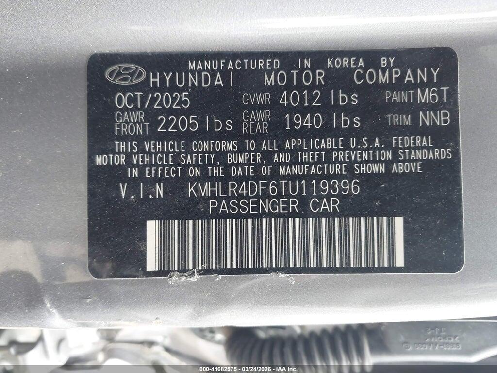 KMHLR4DF6TU119396 2026 HYUNDAI ELANTRA photo no. 9