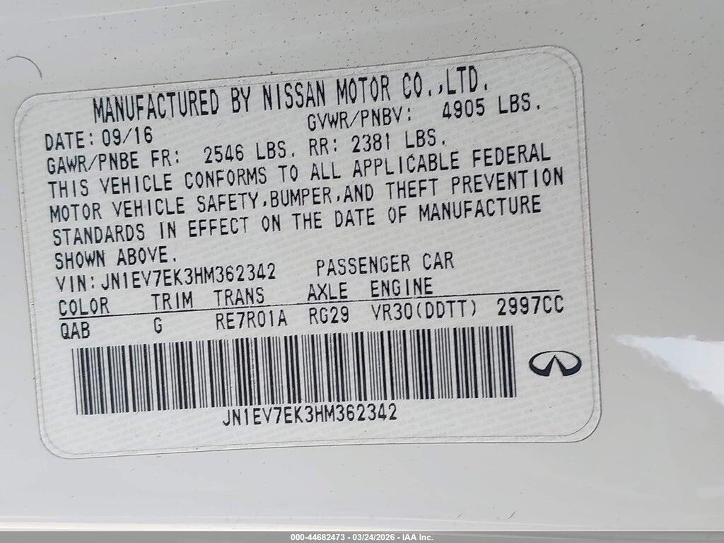 JN1EV7EK3HM362342 2017 INFINITI Q60 photo no. 9