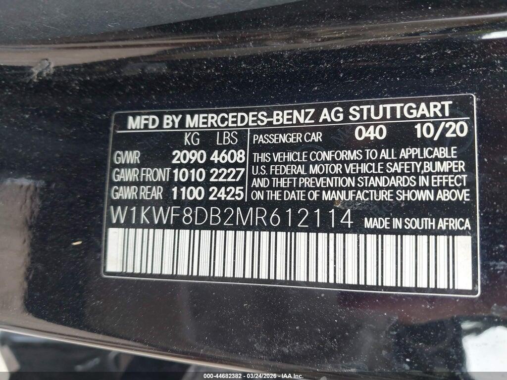W1KWF8DB2MR612114 2021 MERCEDES-BENZ C 300 photo no. 9