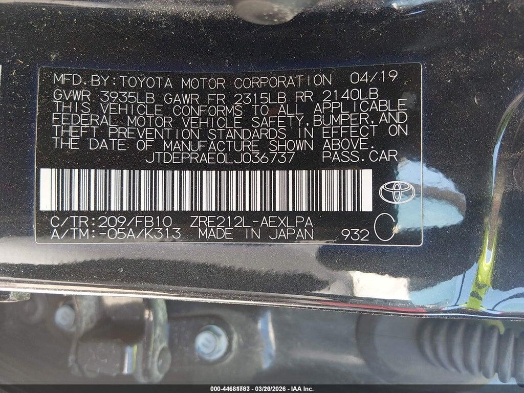 JTDEPRAE0LJ036737 2020 TOYOTA COROLLA photo no. 9