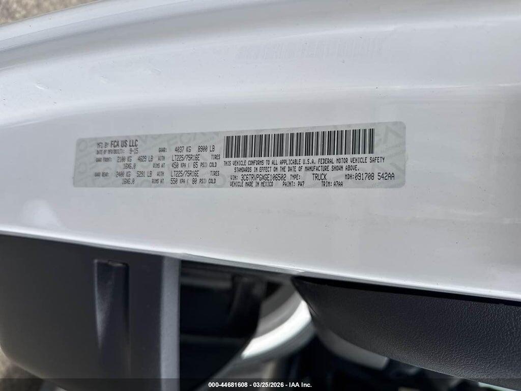 3C6TRVPGXGE106502 2016 RAM PROMASTER 2500 WINDOW VAN photo no. 9
