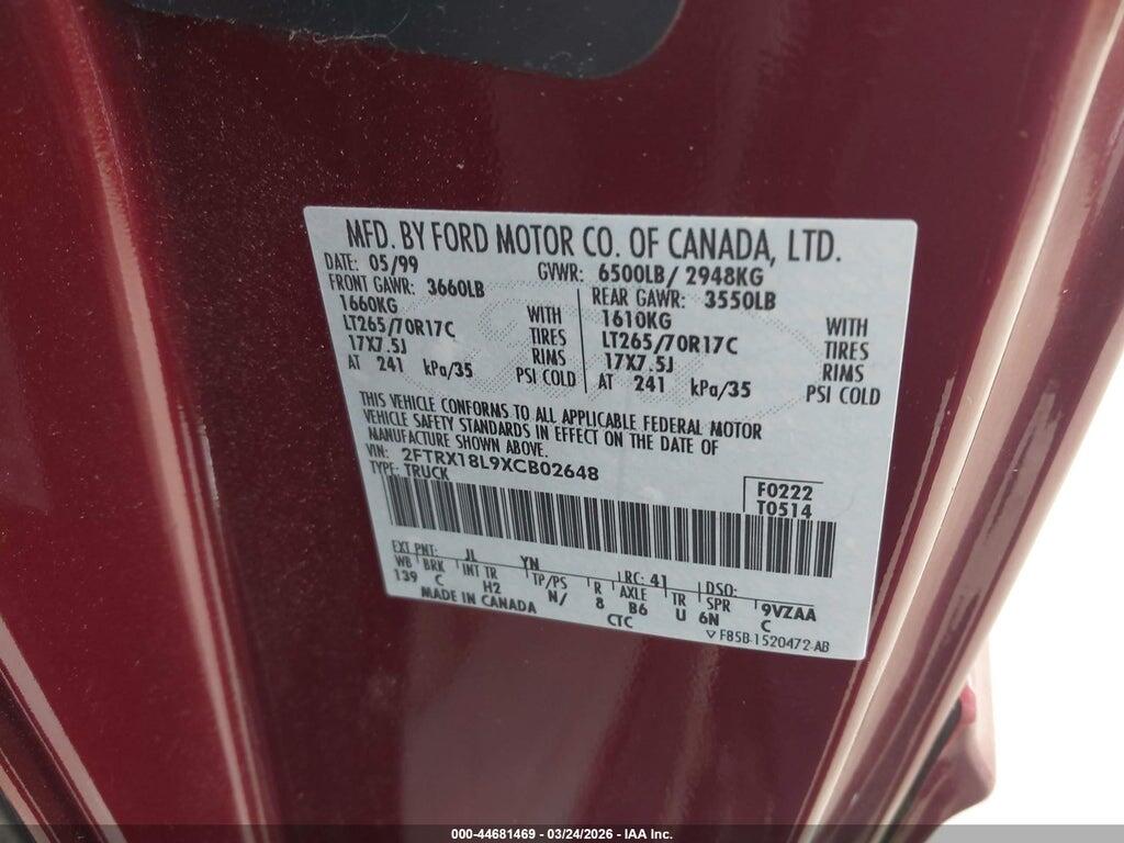 2FTRX18L9XCB02648 1999 FORD F-150 photo no. 9
