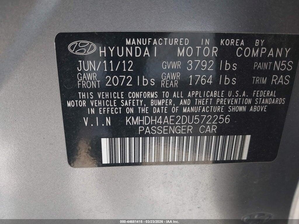 KMHDH4AE2DU572256 2013 HYUNDAI ELANTRA photo no. 9