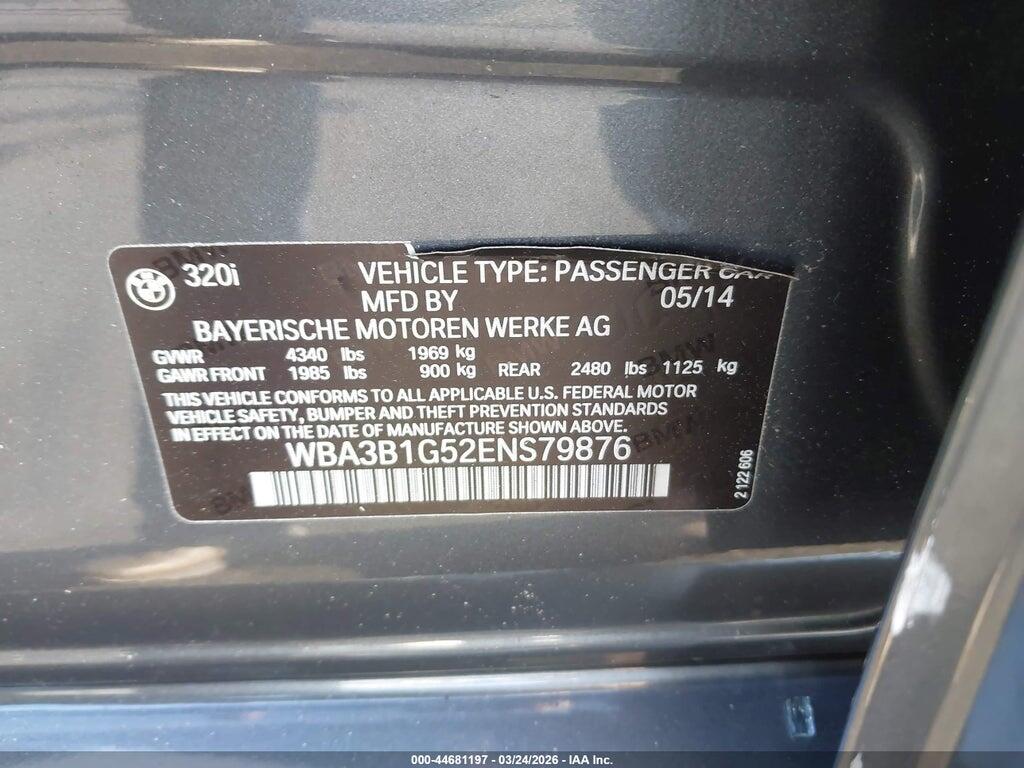 WBA3B1G52ENS79876 2014 BMW 320I photo no. 9