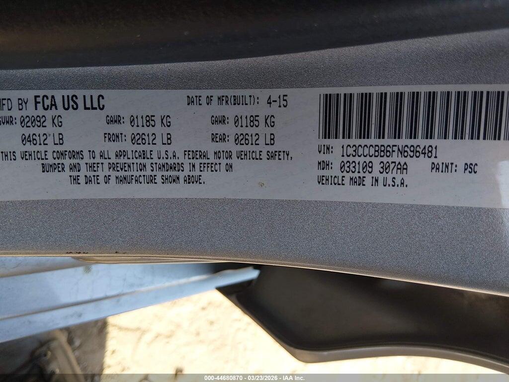 1C3CCCBB6FN696481 2015 CHRYSLER 200 photo no. 9