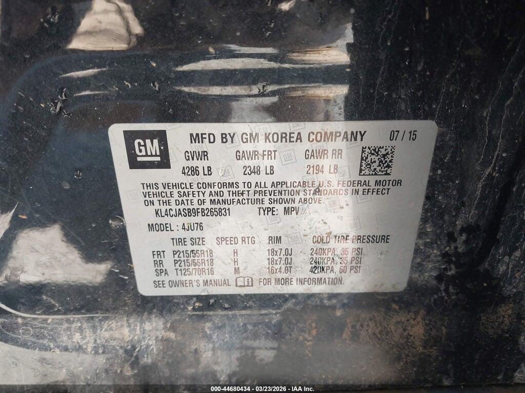 KL4CJASB9FB265831 2015 BUICK ENCORE photo no. 9