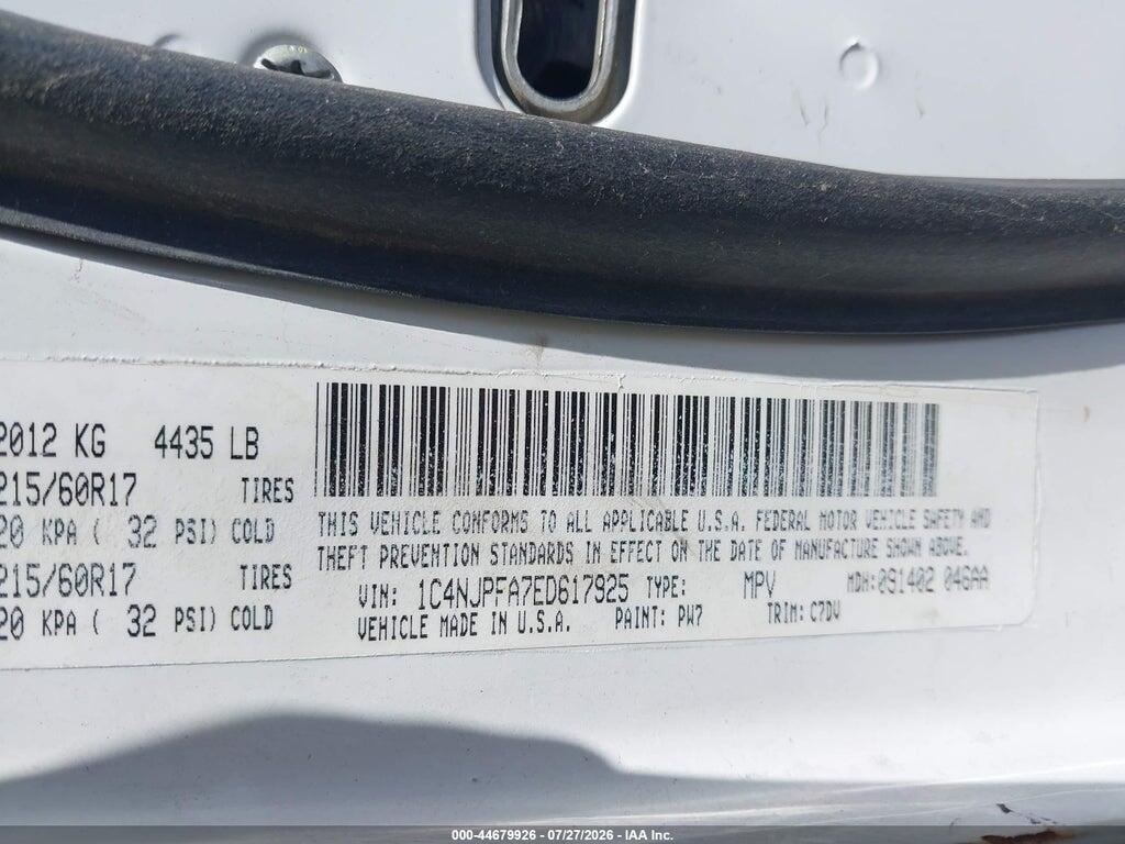 1C4NJPFA7ED617925 2014 JEEP PATRIOT photo no. 9