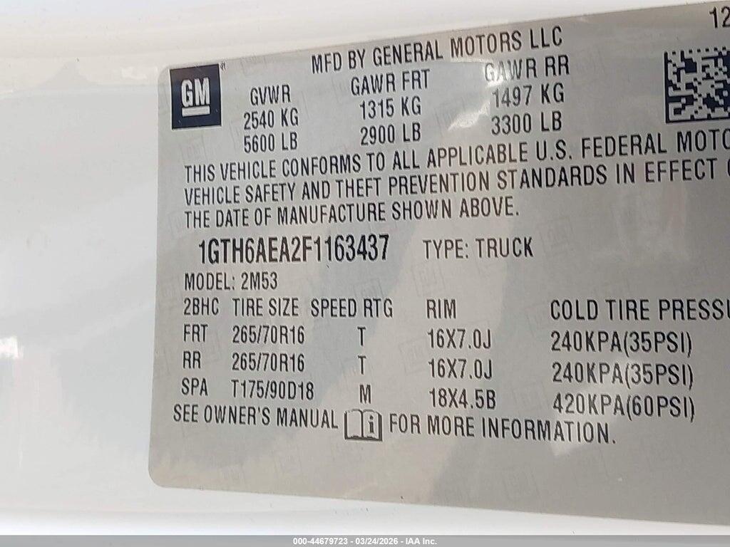 1GTH6AEA2F1163437 2015 GMC CANYON photo no. 9