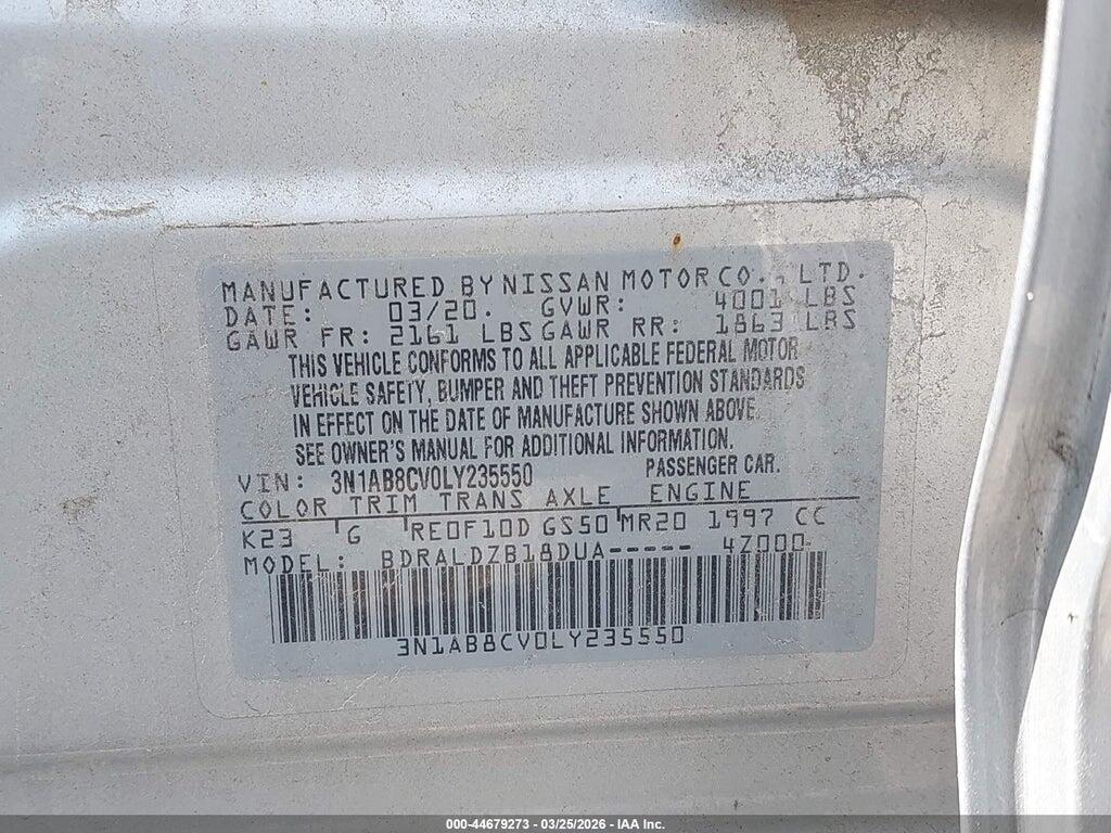 3N1AB8CV0LY235550 2020 NISSAN SENTRA photo no. 9
