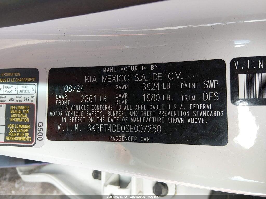 3KPFT4DE0SE007250 2025 KIA K4 photo no. 9