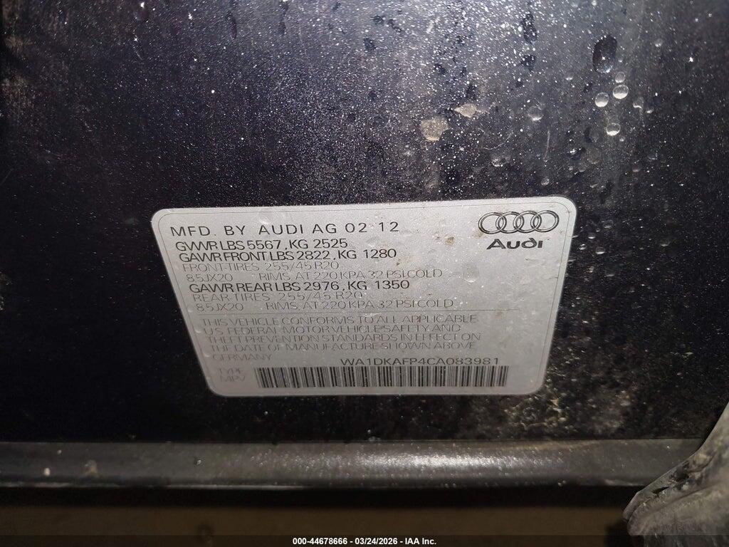 WA1DKAFP4CA083981 2012 AUDI Q5 photo no. 9