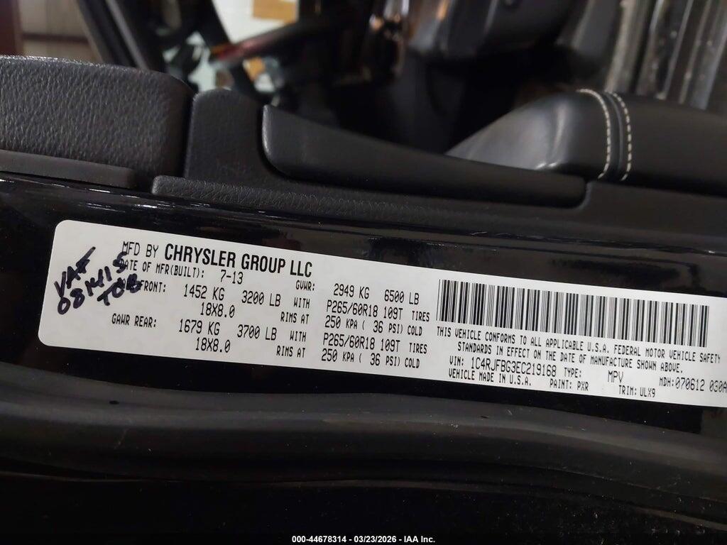 1C4RJFBG3EC219168 2014 JEEP GRAND CHEROKEE photo no. 9