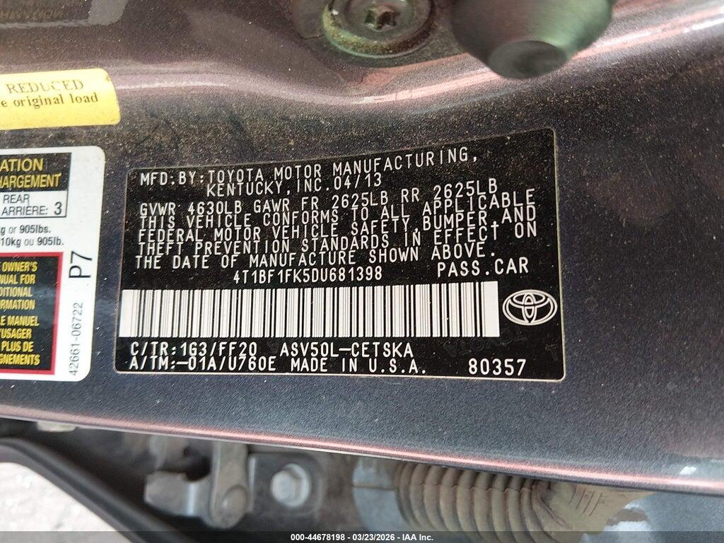 4T1BF1FK5DU681398 2013 TOYOTA CAMRY photo no. 9