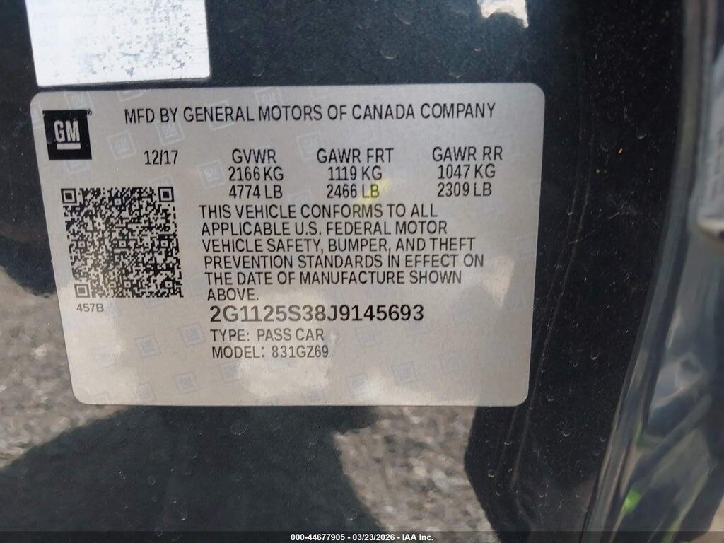 2G1125S38J9145693 2018 CHEVROLET IMPALA photo no. 9
