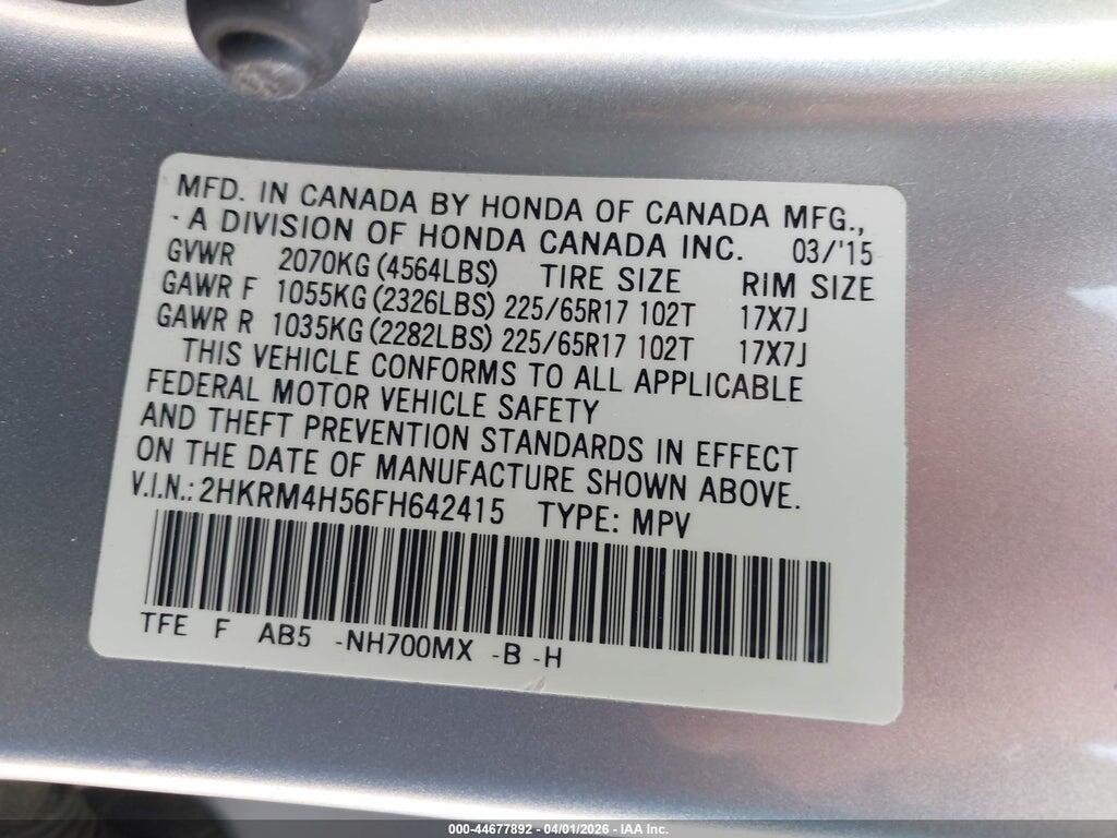 2HKRM4H56FH642415 2015 HONDA CR-V photo no. 9