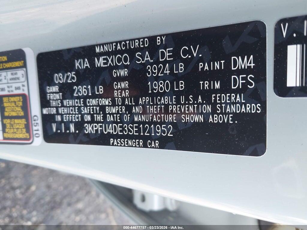 3KPFU4DE3SE121952 2025 KIA K4 photo no. 9