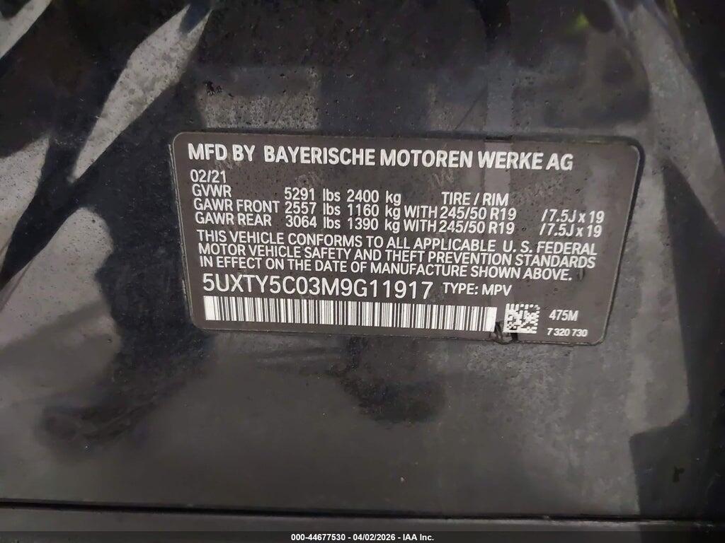 5UXTY5C03M9G11917 2021 BMW X3 photo no. 9