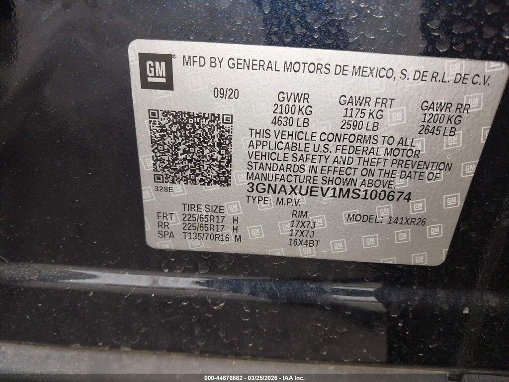 3GNAXUEV1MS100674 2021 CHEVROLET EQUINOX photo no. 9