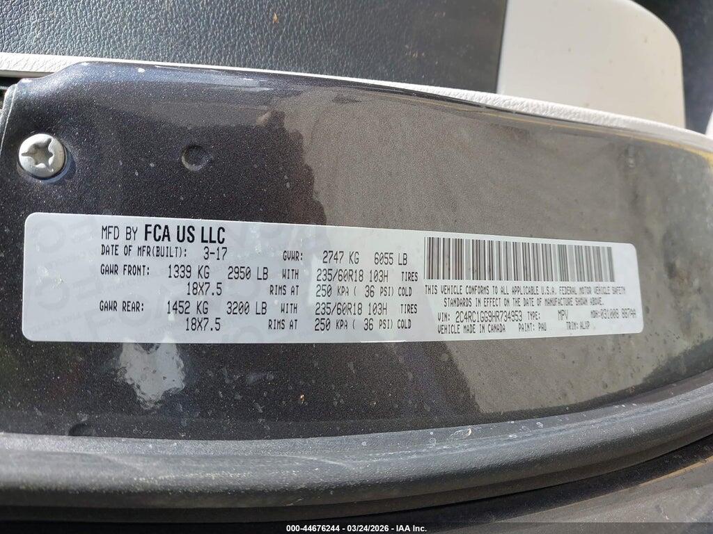 2C4RC1GG9HR734953 2017 CHRYSLER PACIFICA photo no. 9