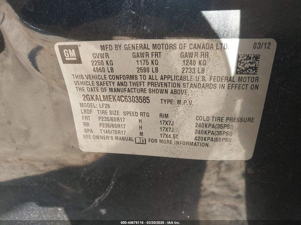 2GKALMEK4C6303585 2012 GMC TERRAIN photo no. 9