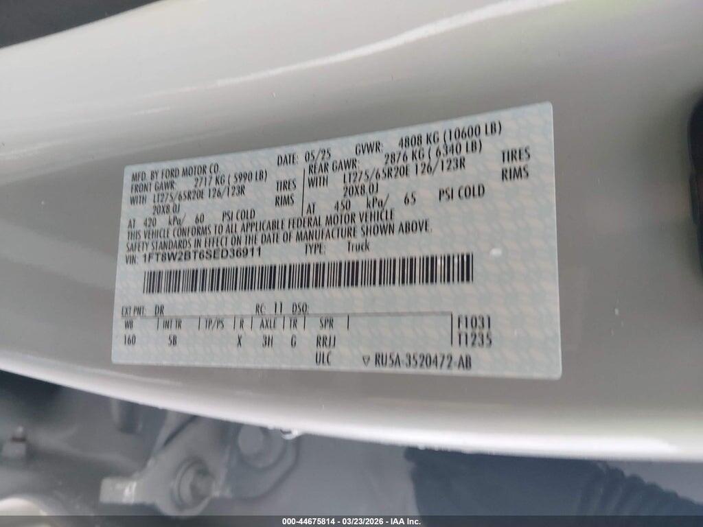1FT8W2BT6SED36911 2025 FORD F-250 photo no. 9