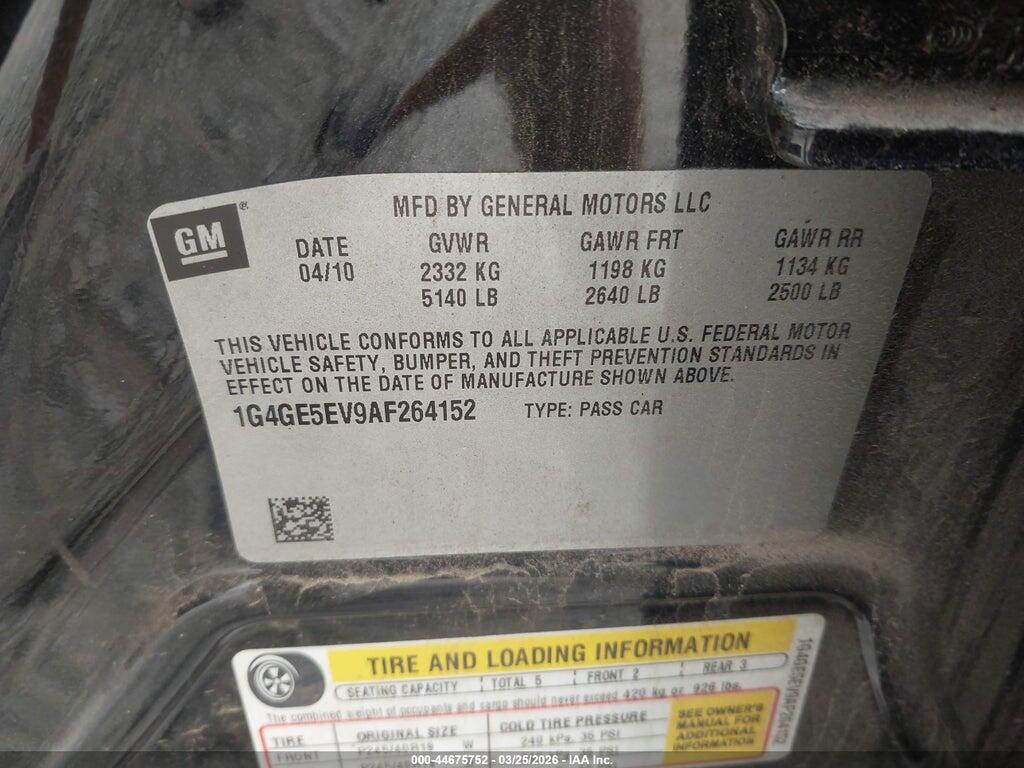 1G4GE5EV9AF264152 2010 BUICK LACROSSE photo no. 9