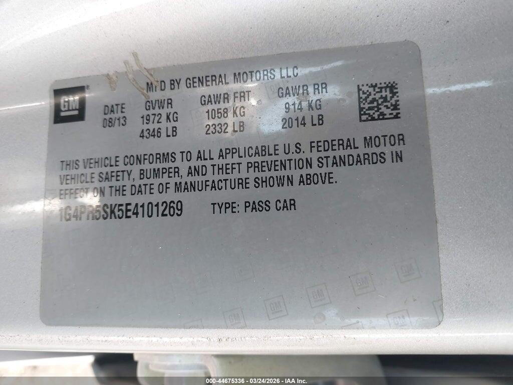1G4PR5SK5E4101269 2014 BUICK VERANO photo no. 9
