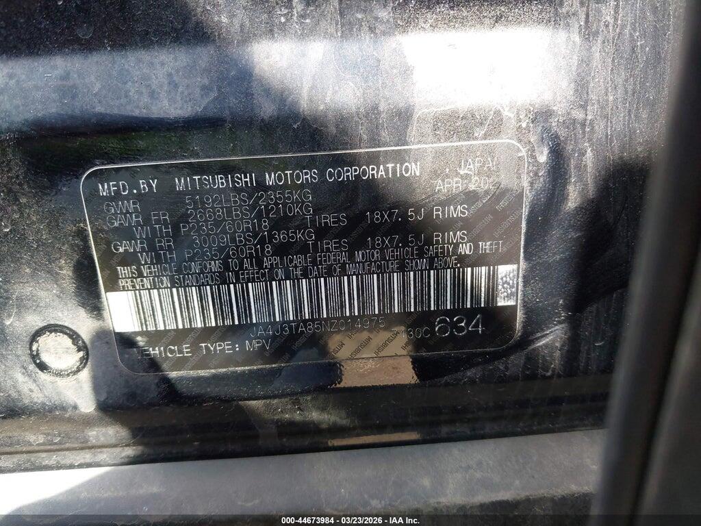 JA4J3TA85NZ014975 2022 MITSUBISHI OUTLANDER photo no. 9