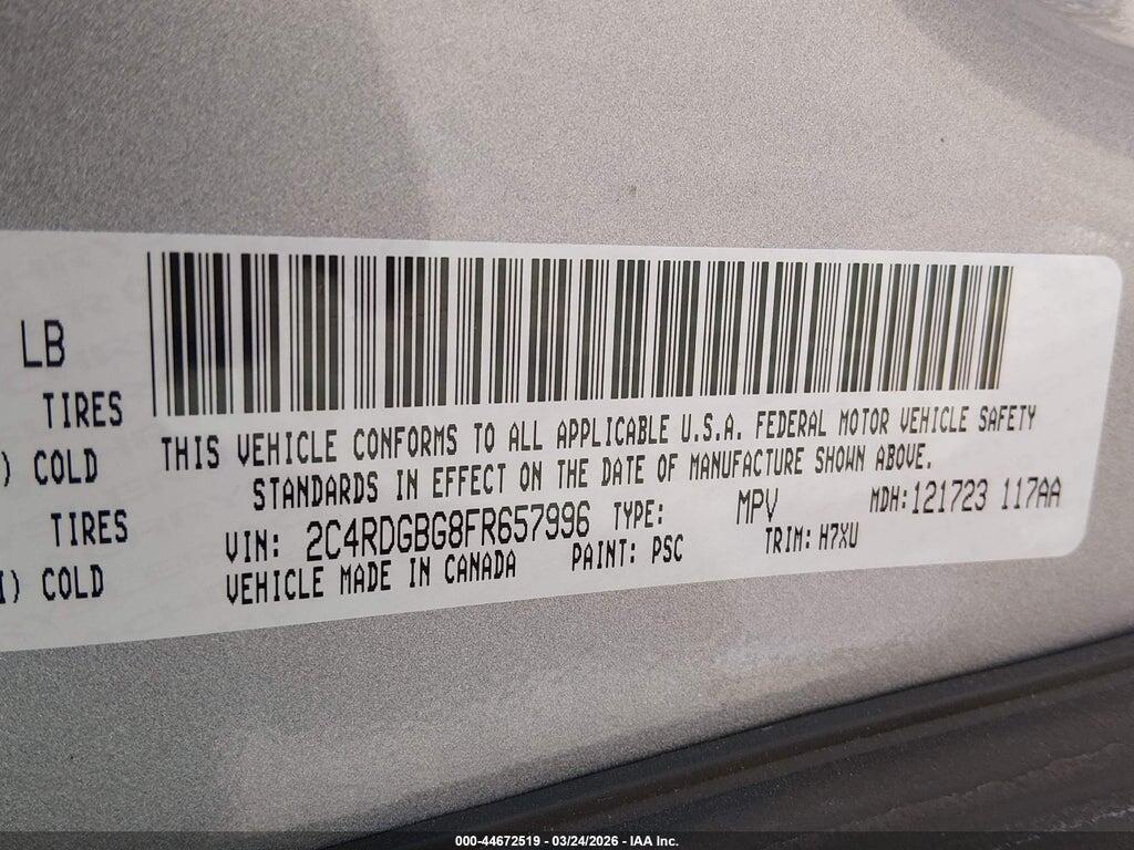 2C4RDGBG8FR657996 2015 DODGE GRAND CARAVAN photo no. 9
