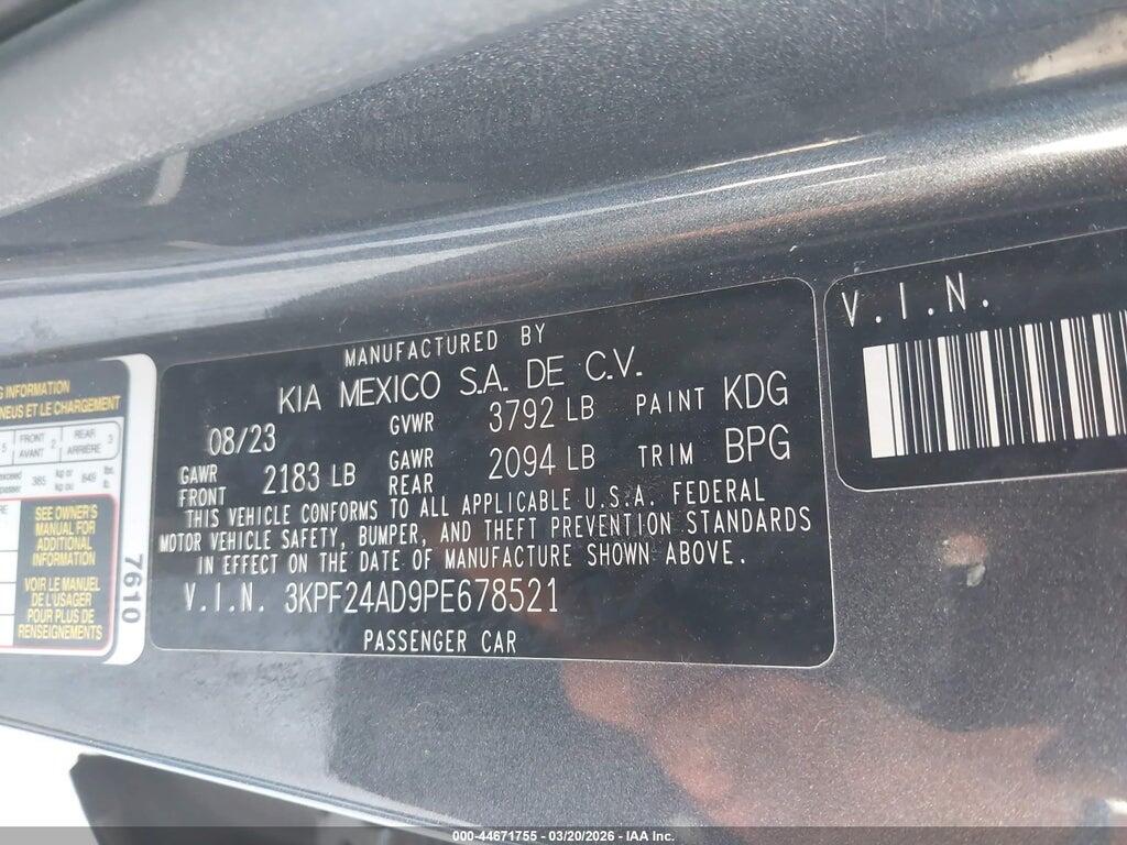 3KPF24AD9PE678521 2023 KIA FORTE photo no. 9