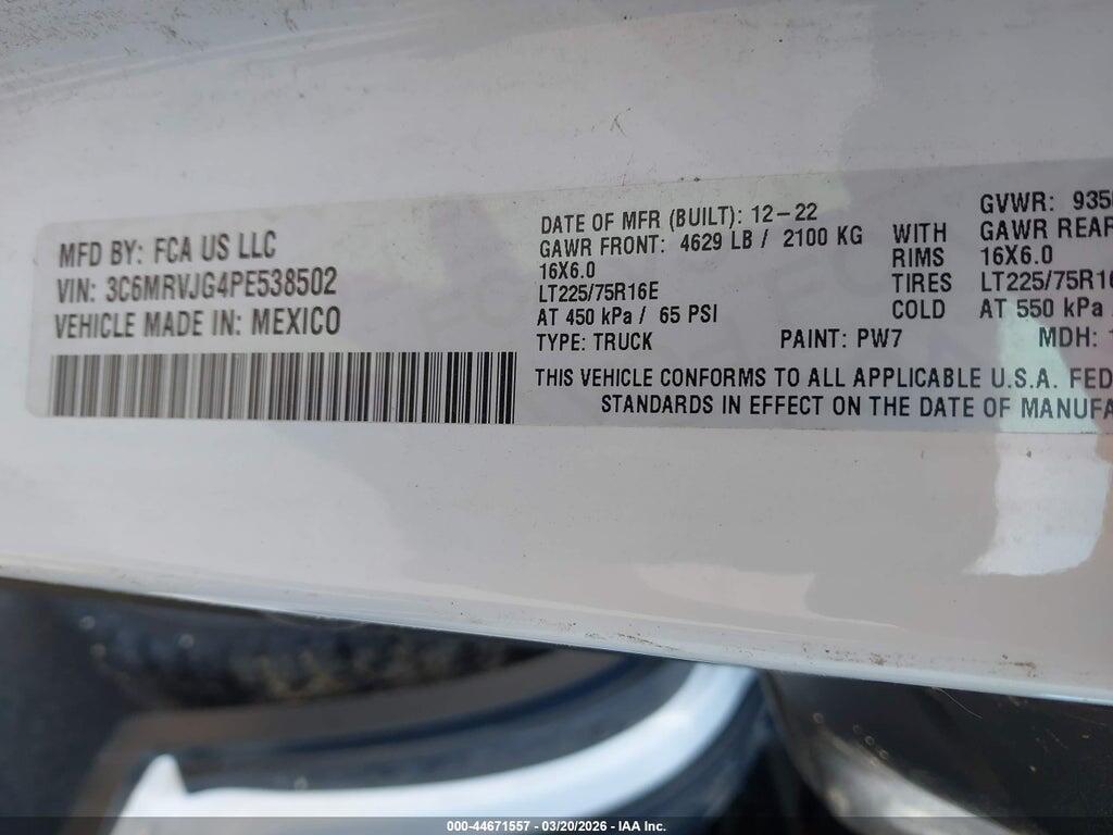 3C6MRVJG4PE538502 2023 RAM PROMASTER 3500 photo no. 9