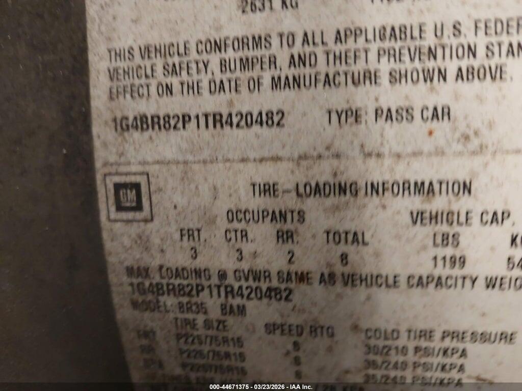 1G4BR82P1TR420482 1996 BUICK ROADMASTER photo no. 9