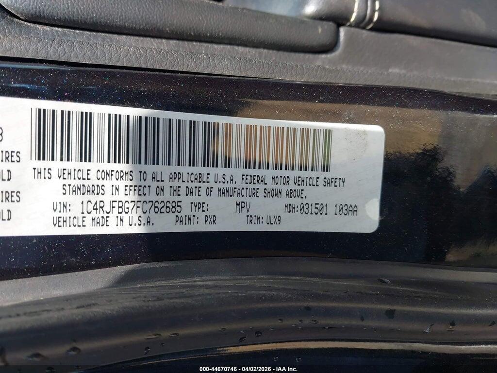 1C4RJFBG7FC762685 2015 JEEP GRAND CHEROKEE photo no. 9