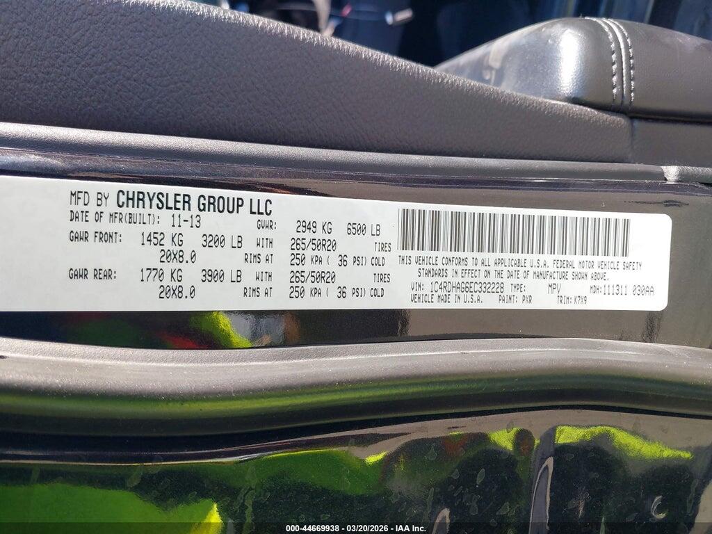 1C4RDHAG6EC332228 2014 DODGE DURANGO photo no. 9