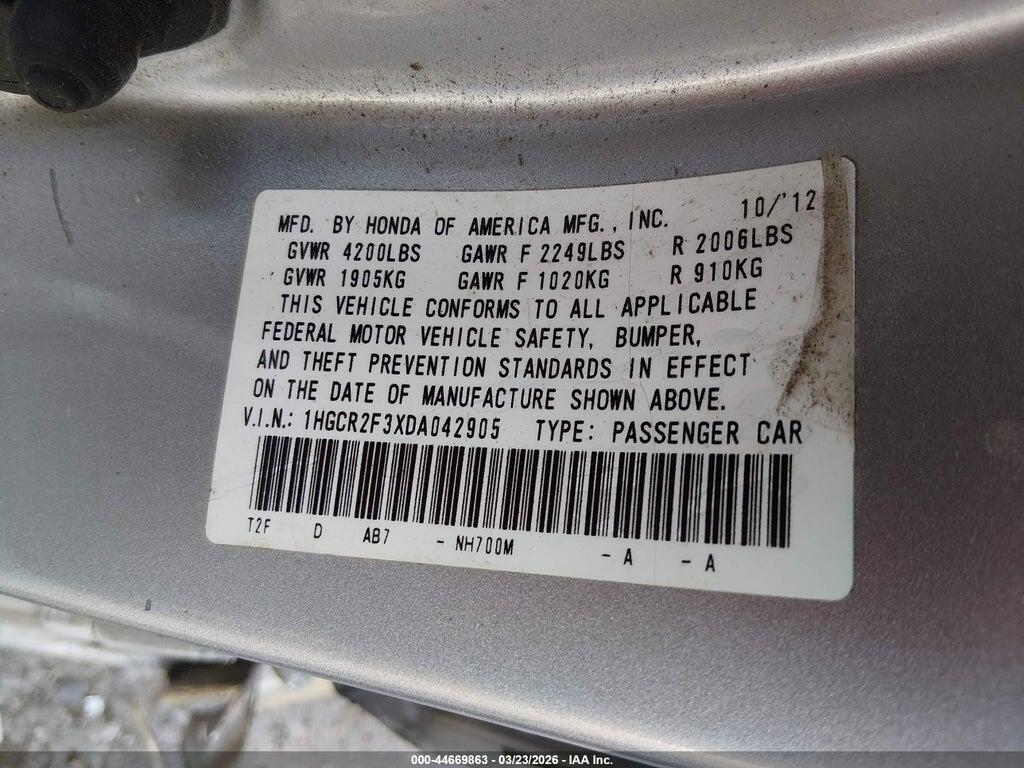 1HGCR2F3XDA042905 2013 HONDA ACCORD photo no. 9