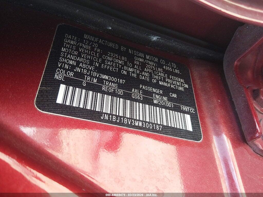 JN1BJ1BV3MW300187 2021 NISSAN ROGUE SPORT photo no. 9