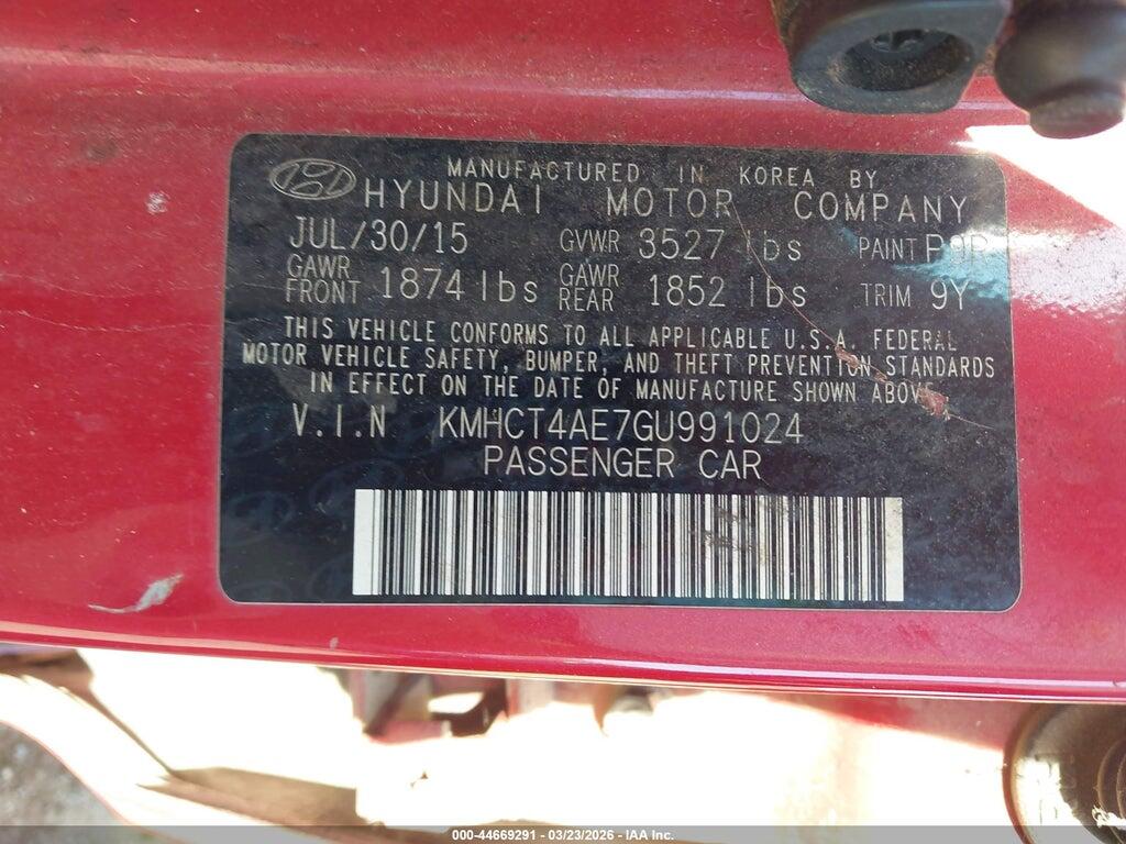 KMHCT4AE7GU991024 2016 HYUNDAI ACCENT photo no. 9