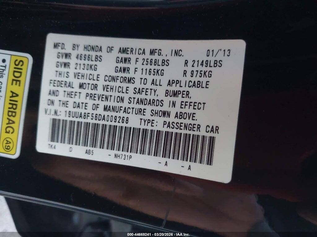 19UUA8F56DA009268 2013 ACURA TL photo no. 9