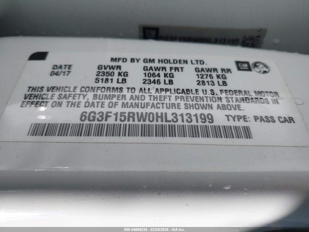 6G3F15RW0HL313199 2017 CHEVROLET SS photo no. 9