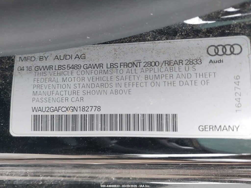 WAU2GAFCXGN182778 2016 AUDI A7 photo no. 9
