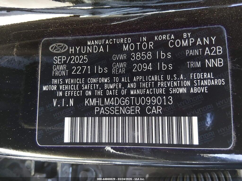 KMHLM4DG6TU099013 2026 HYUNDAI ELANTRA photo no. 9