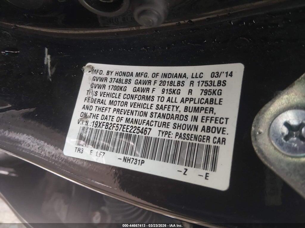 19XFB2F57EE225467 2014 HONDA CIVIC photo no. 9